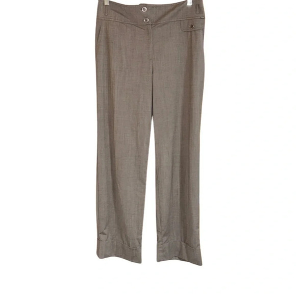 St. John Taupe Wool Blend Wide Leg Pants Size 10 - Picture 1 of 8